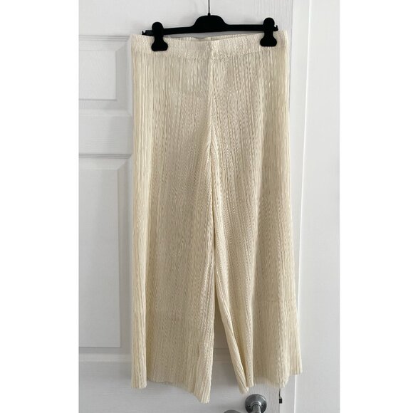 St. Agni Pleated Pants in Ivory, size XL - Picture 3 of 8